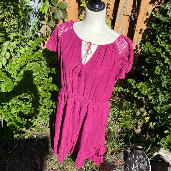 Old Navy Burgundy Maroon Ren Faire Style Dress XL - Picture 4 of 4